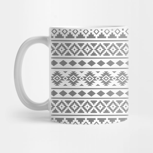 Aztec Essence Pattern II Gray on White by NataliePaskell